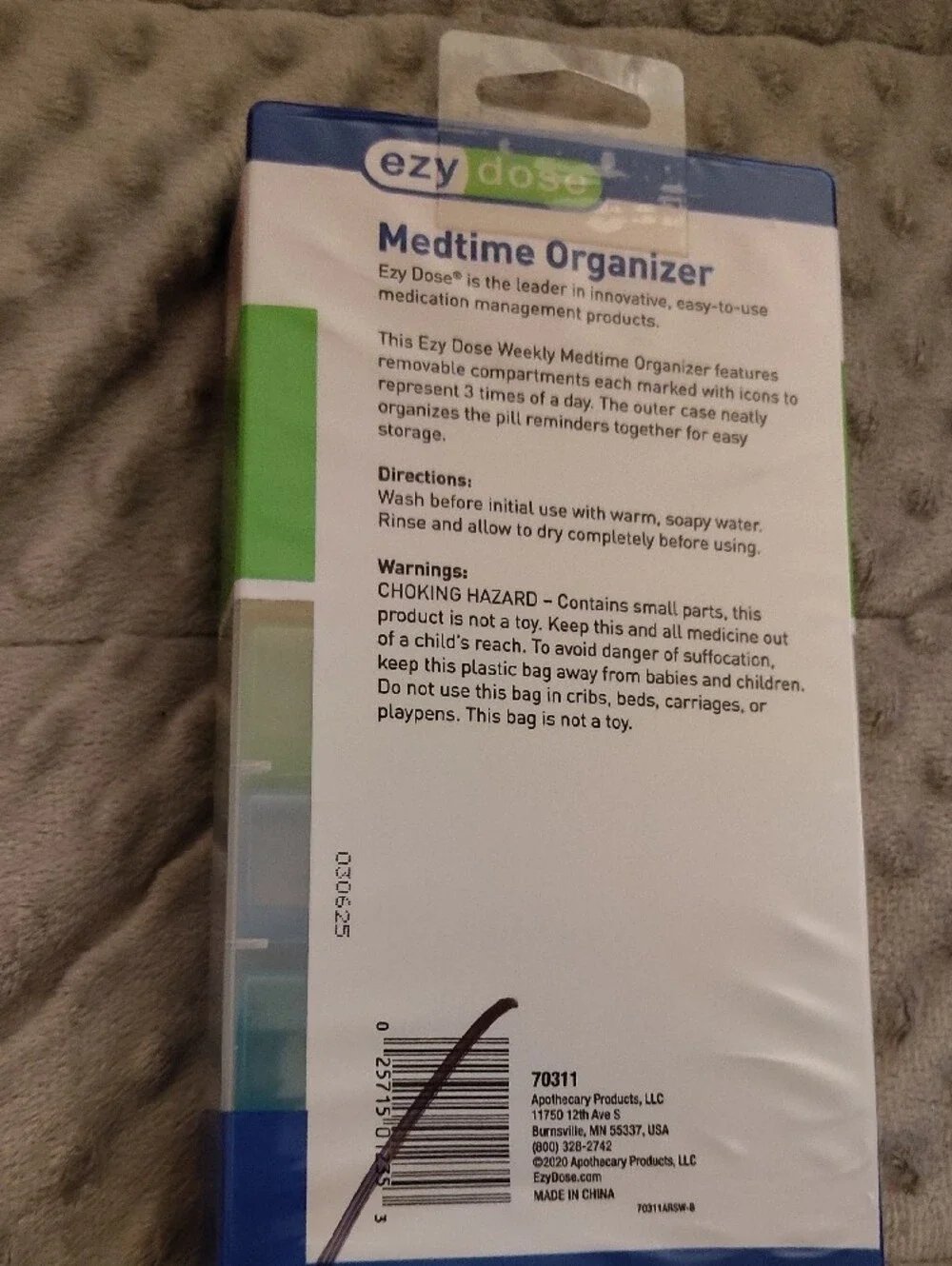 Medtime Organizer Weekly Pill Box - Multicolor